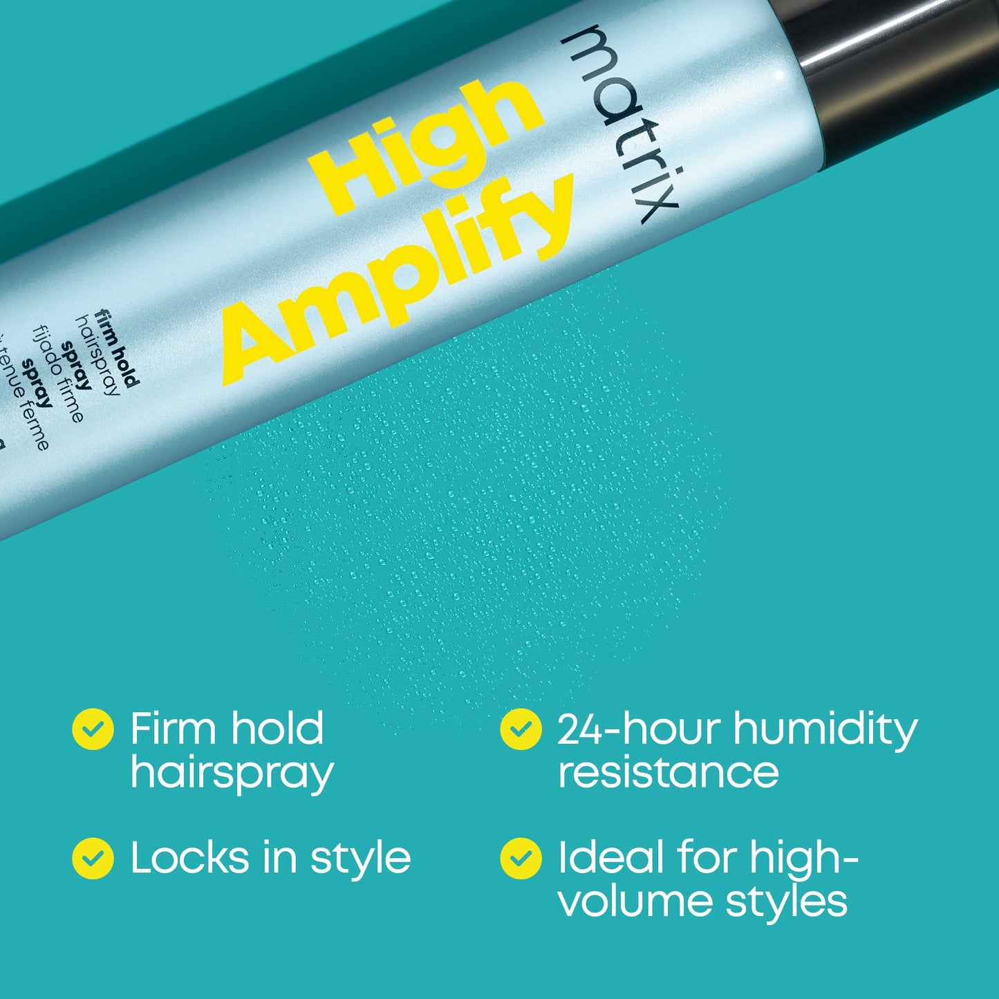Matrix High Amplify ProForma Firm Hold Hairspray - Adds Intense Volume & Shine, For Fine Hair, Silicone-Free and Vegan, 24 Hour Humidity Resistance
