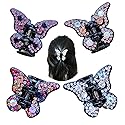 Yusier 4PCS Butterfly Rhinestone Claw Clips Elegant Rhinestone Hair Accessories for Women Black Butterfly Hair Clip Crystal Rhinestone Decorative Hair