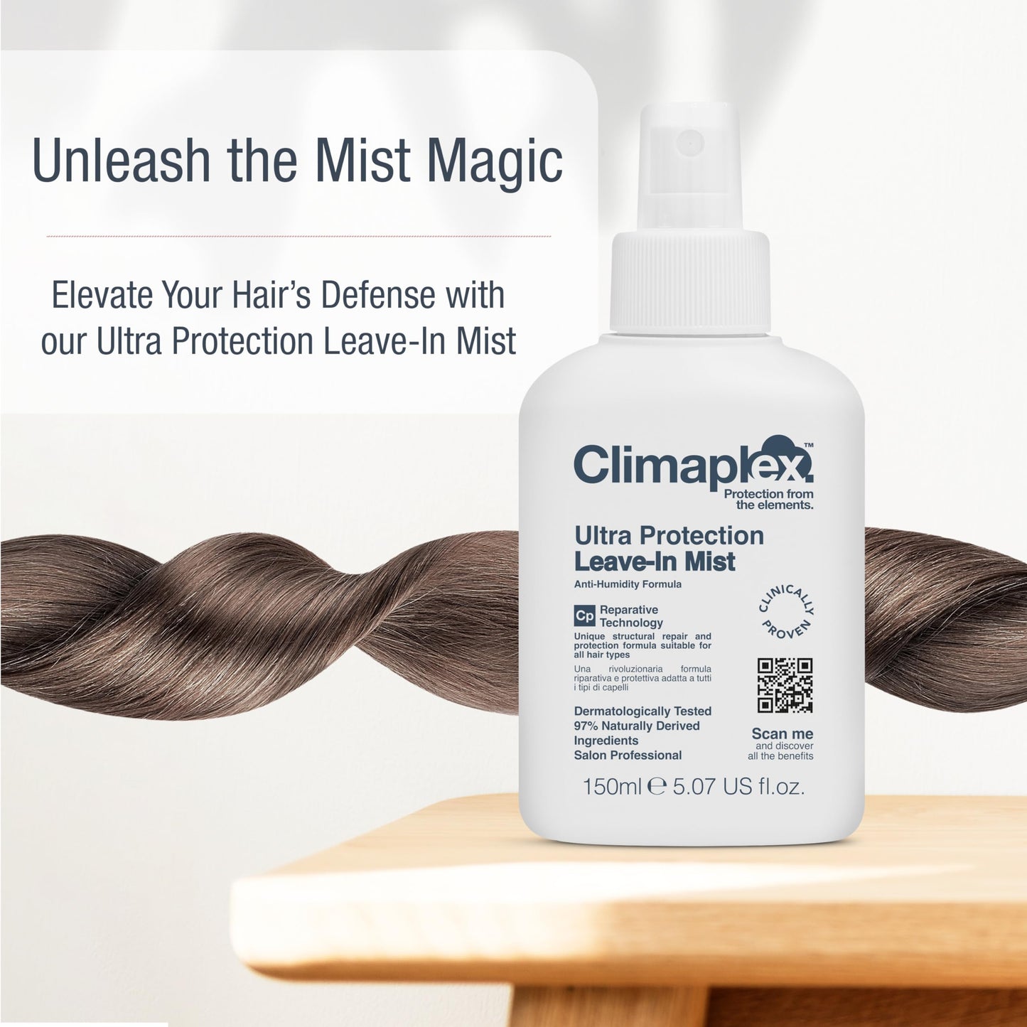 Climaplex Ultra Protection Leave-In Mist - Nourishing and Volumizing Properties - Shields and Seals Cuticles - Enhances Shine and Controls Frizz