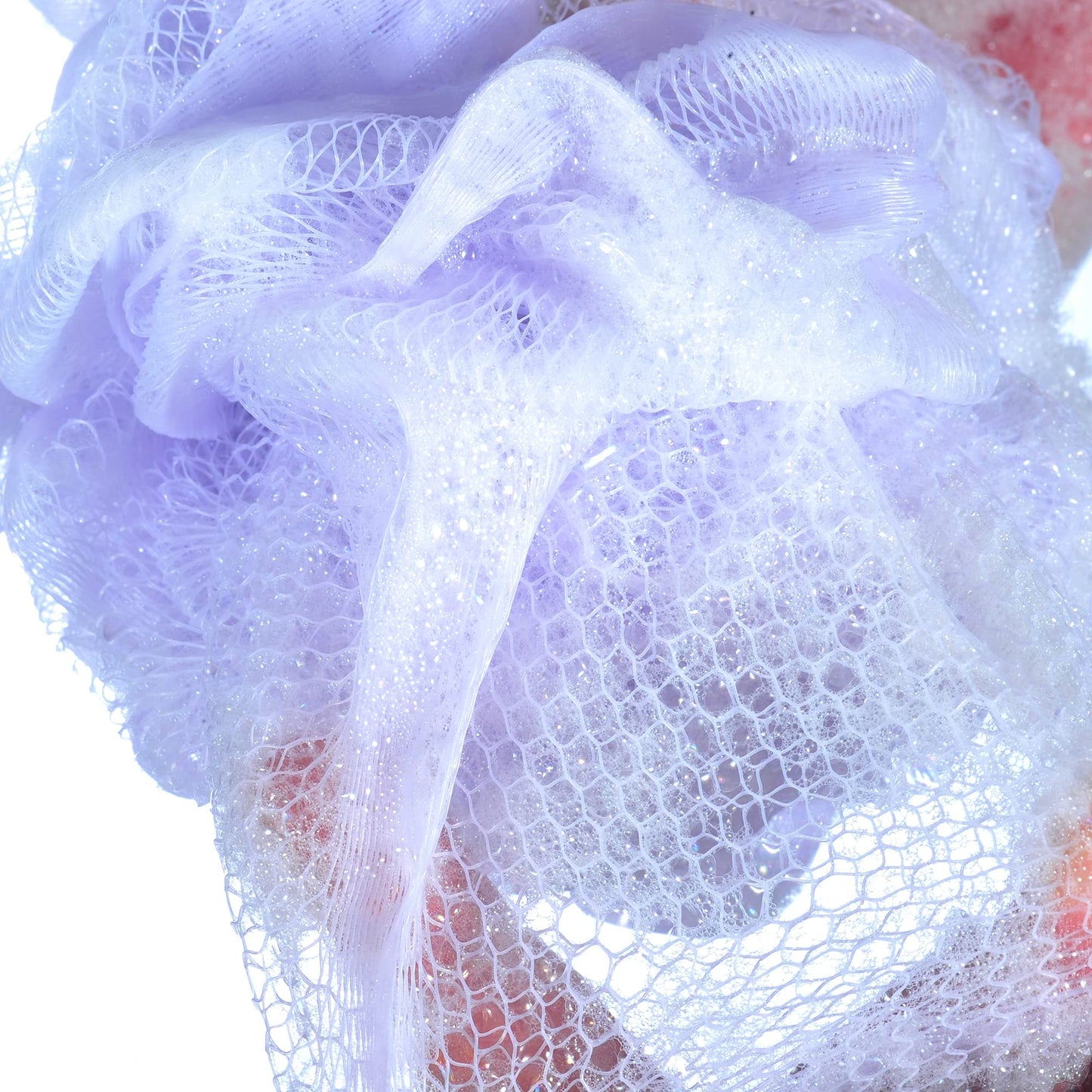 iboodi 60g/pcs Purple Mesh Bath Sponge Shower Pouf Loofahs Shower Puff Pack of 4 (Purple)