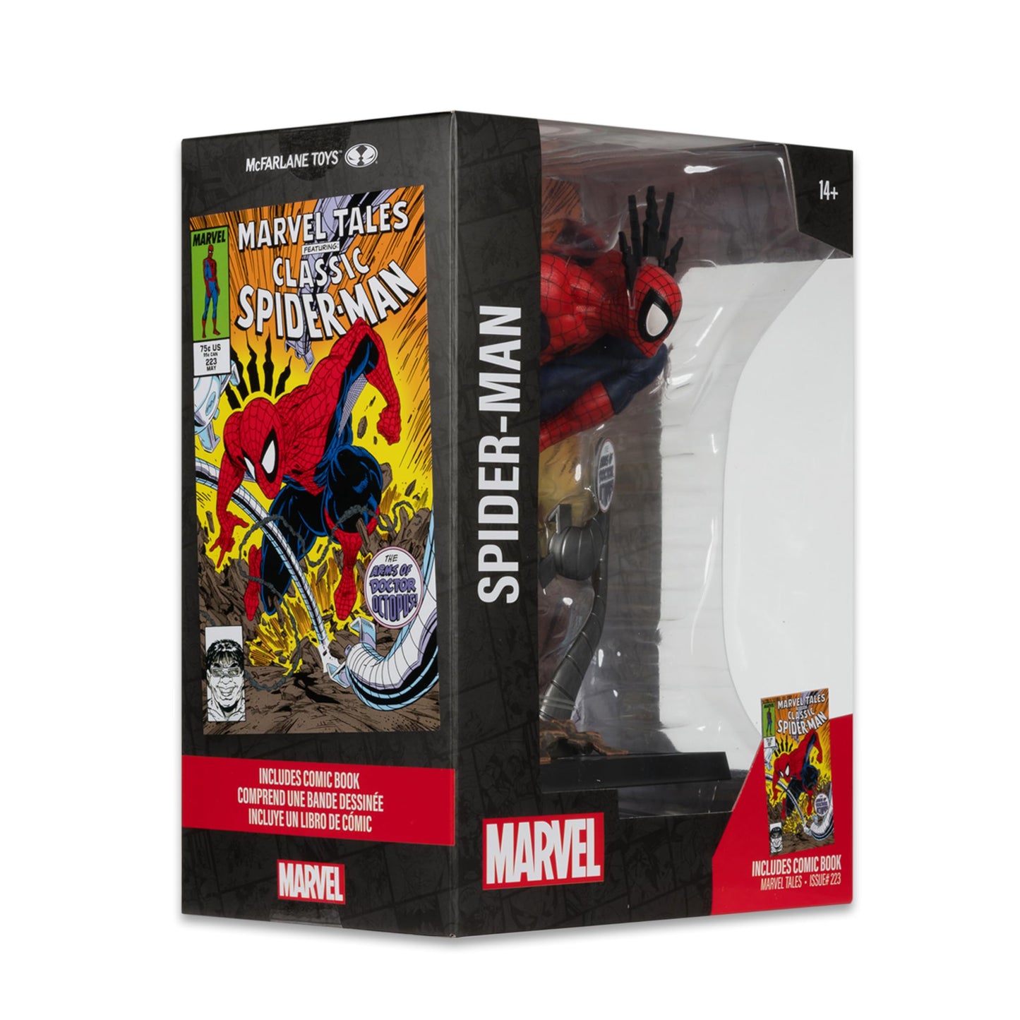 McFarlane Toys- Marvel Spider-Man 1:6th Scale Collectible with Scene & Comic (Marvel Tales #223)
