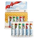 Sky Organics Organic Lip Balms With Beeswax for Lips, USDA Certified Organic, Six Assorted Flavors to Moisturize, Soothe & Soften, 6pk.