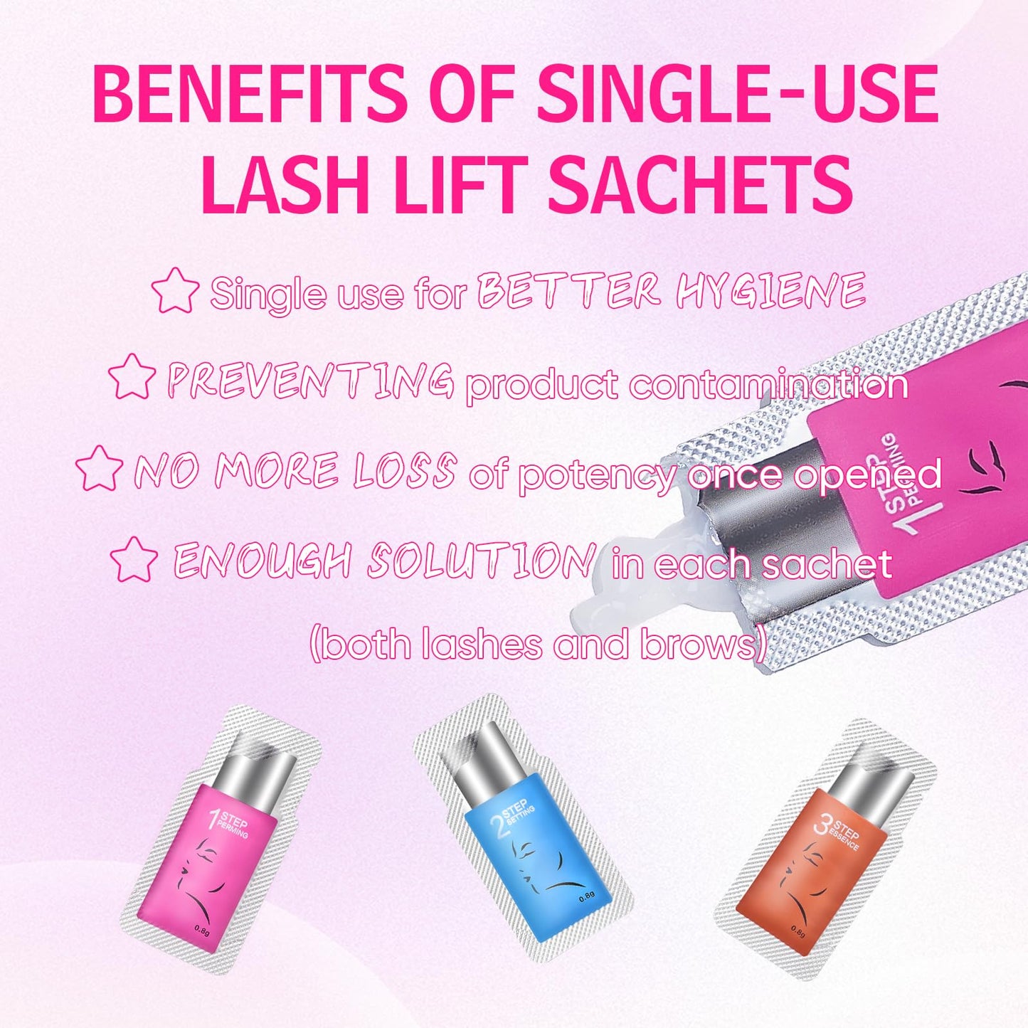 PERMANIA Lash Lift Kit, Lash Perm Kit, Fast Eyelash Lifting 5 Minutes DIY at Home with Strong Glue Disposable Sachet Lash Lifting Kit Last 6 Weeks