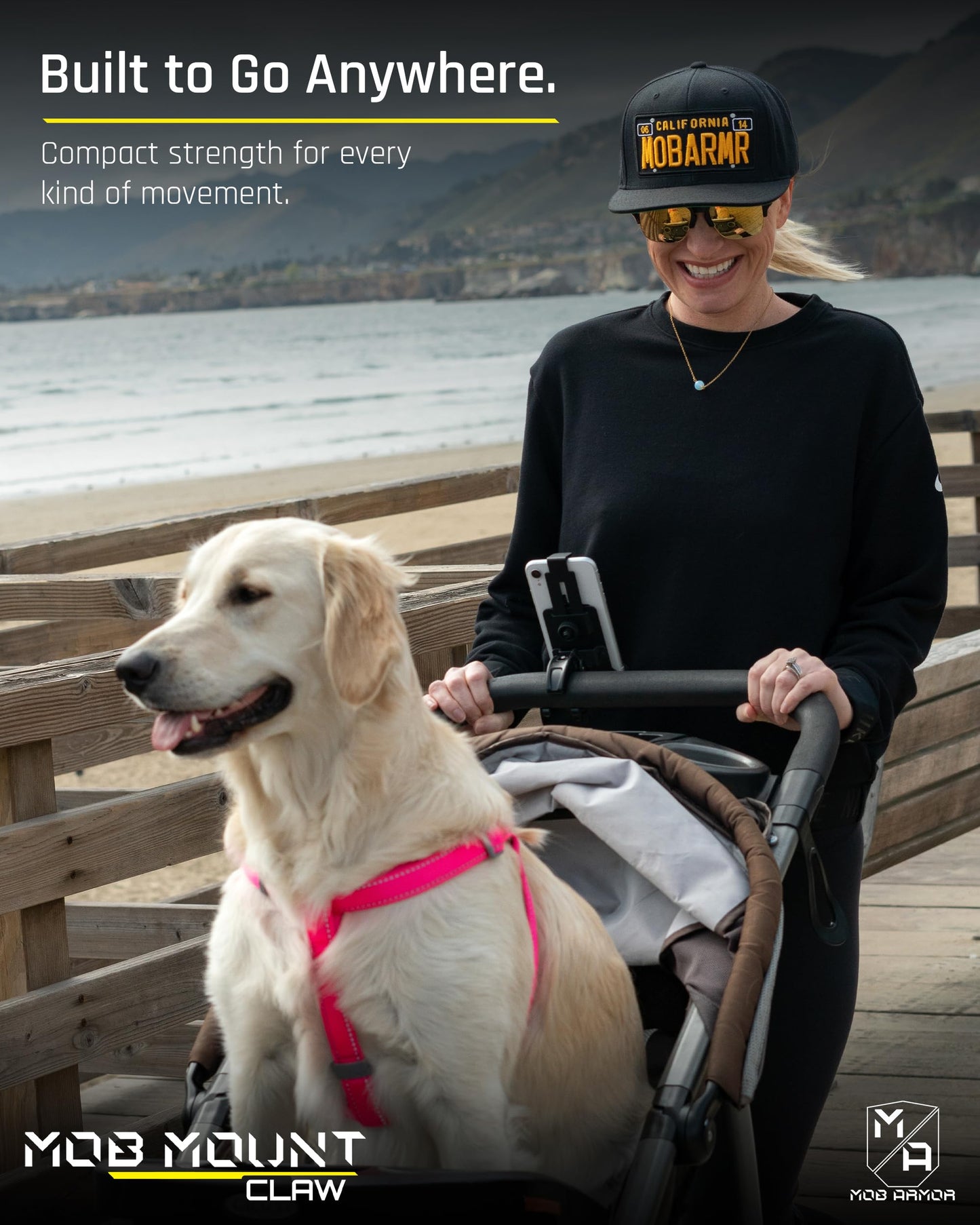 Mob Armor Mob Mount Claw with 360° Rotation - Universal Phone Mounting Clamp for Motorcycle, Car, Boat - Christmas, White Elephant for Men, Dad…