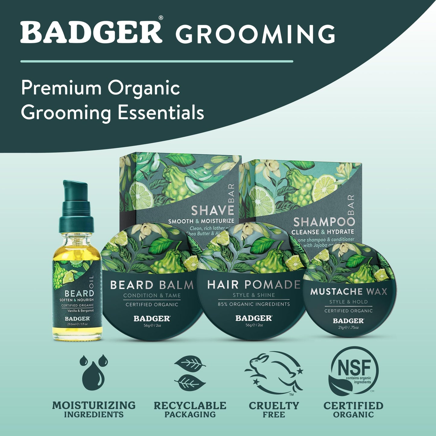 Badger Beard Oil, Babassu & Jojoba, Certified Organic, Premium Beard Conditioner, Beard Oil for Dry Skin, Beard Oil for Long Beards, Facial Hair Oil Beauty and Personal Care Badger