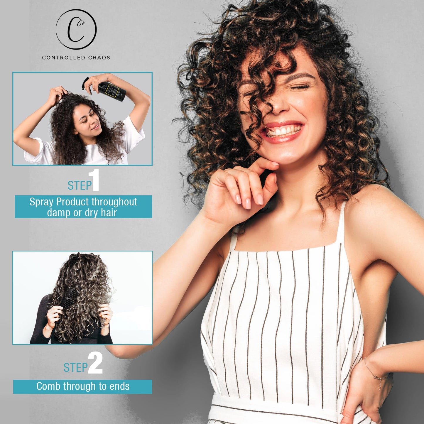 Controlled Chaos Leave-In Conditioner Spray- Anti Frizz Hair Detangler Spray for Dry Damaged Hair with Natural Watermelon & Sunflower Seed Oil & Honey