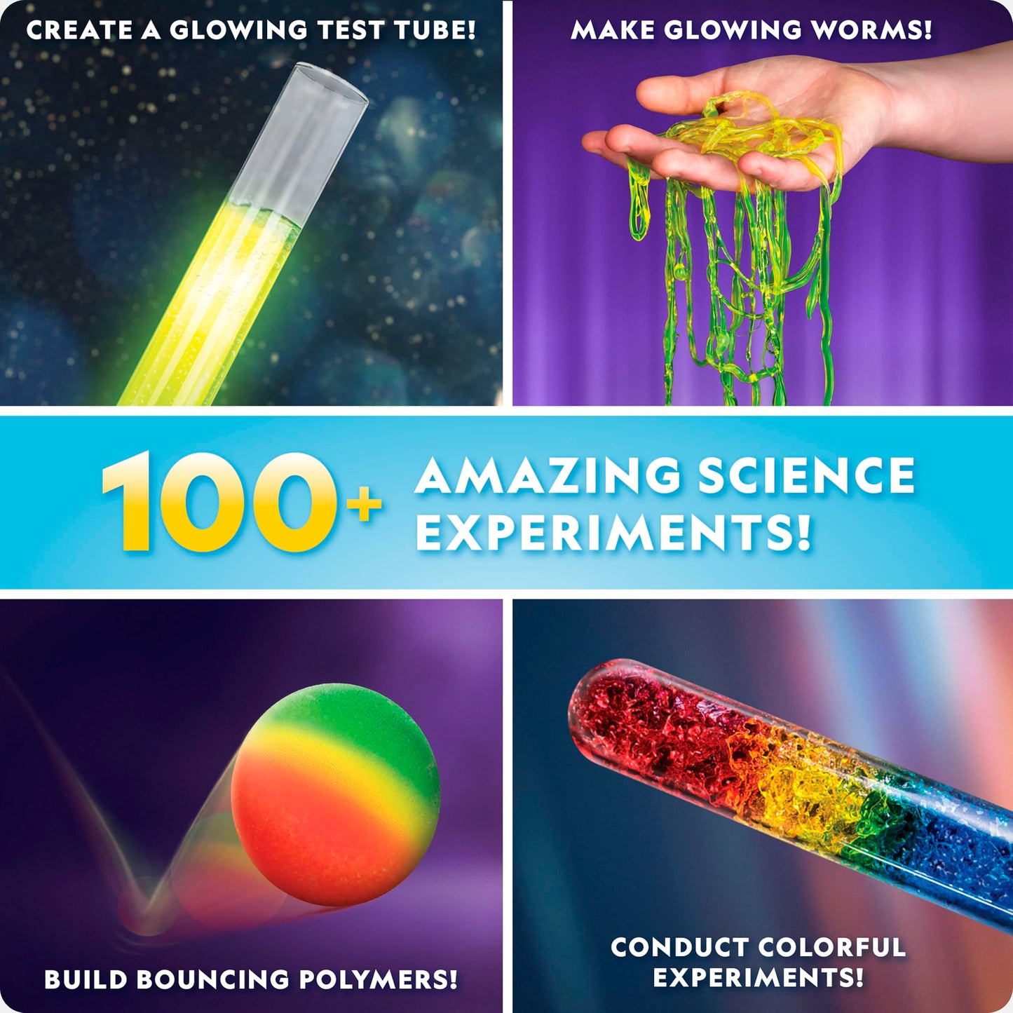 NATIONAL GEOGRAPHIC Amazing Chemistry Set – 100+ Science Experiments, Crystal Growing & Reactions, STEM Chemistry Kit for Kids, Boys & Girls