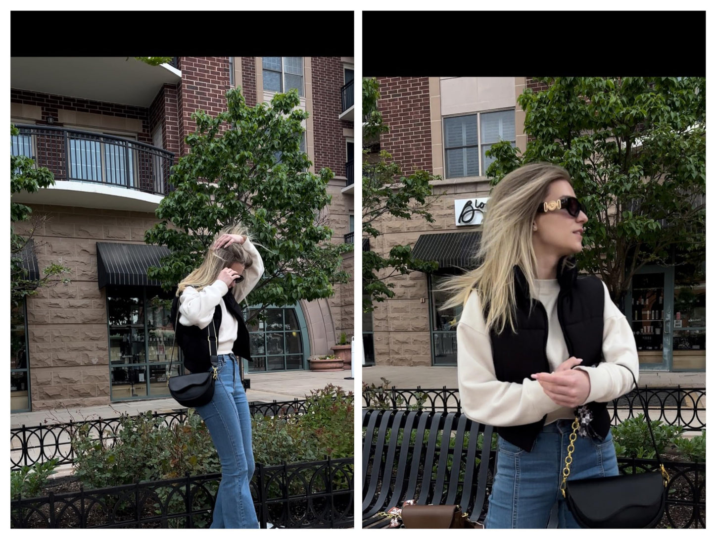 Elvirka Crossbody Bag for Women - Small Vegan Leather Shoulder Purse, Lightweight Travel Mini Handbag with Bow Detail (Black)