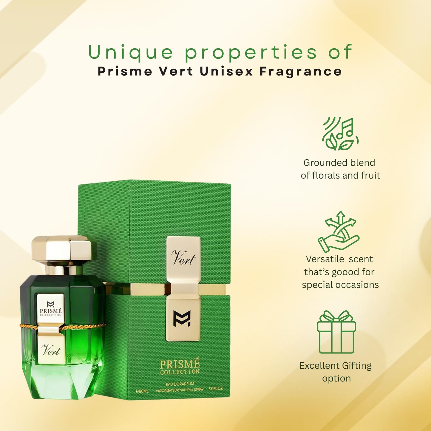 Patek Maison Prismé Vert Eau de Parfum with Notes of Tangerine, Lemon, Jasmine, Fig & White Musk - Citrus Brightness Floral Harmony and Refined Green