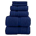 Lavish Home 6 Piece Towel Set - 550 GSM 100% Cotton Bathroom Accessories - 2 Bath Sheets, 2 Hand Towels, and 2 Wash Cloths - Soft and Absorbent…