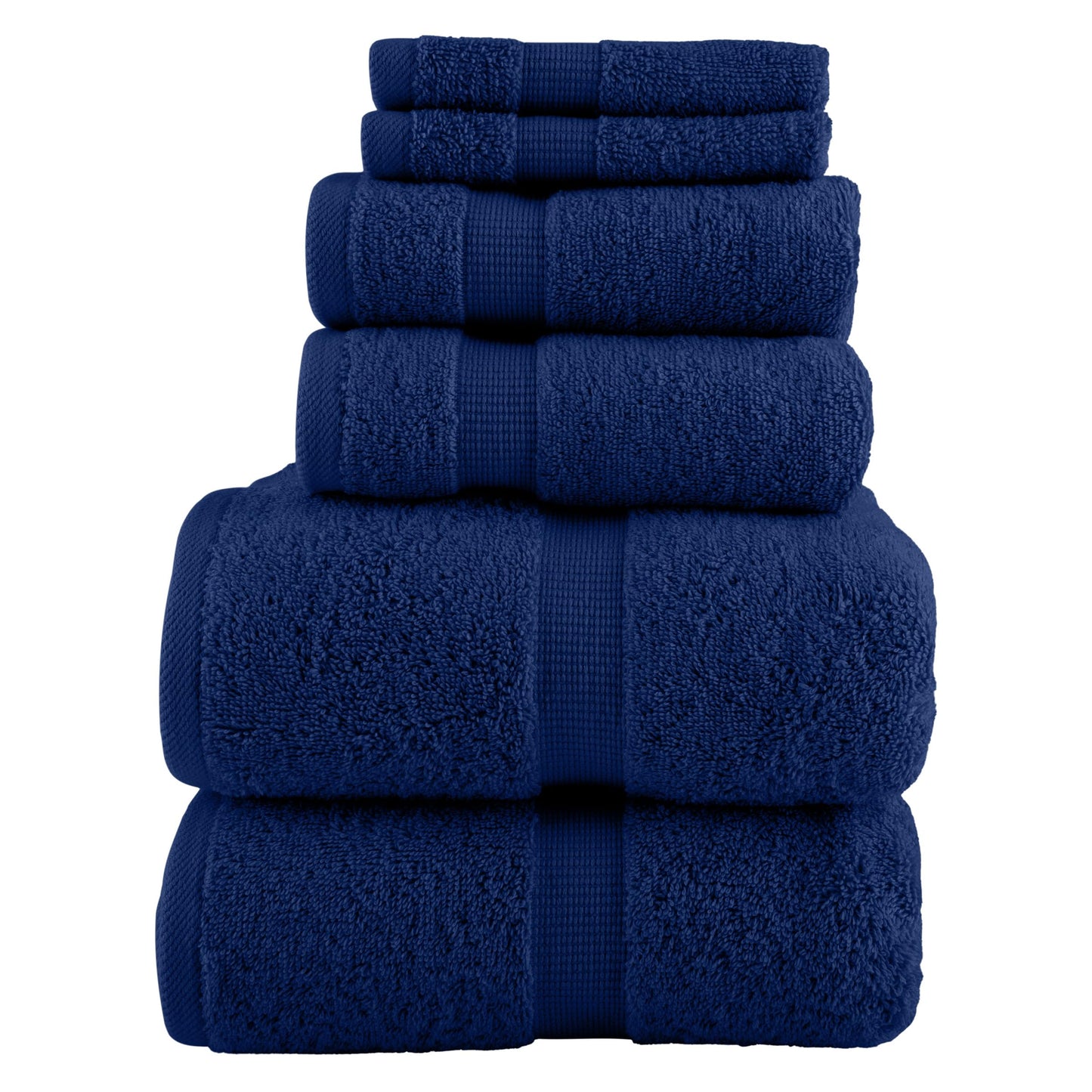 Lavish Home 6 Piece Towel Set - 550 GSM 100% Cotton Bathroom Accessories - 2 Bath Sheets, 2 Hand Towels, and 2 Wash Cloths - Soft and Absorbent…
