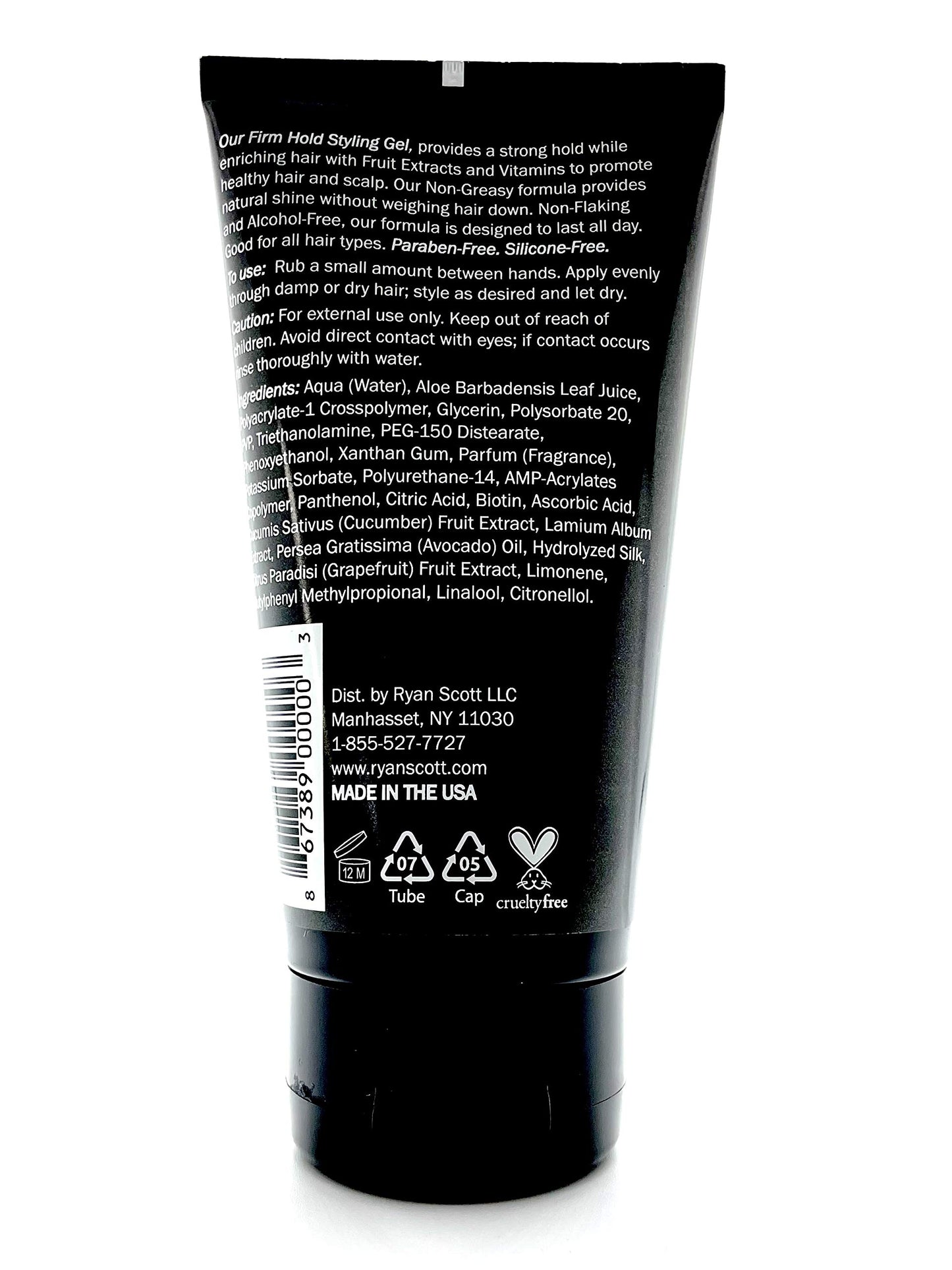 Ryan Scott Non-Flaking & Alcohol-Free Styling Gel provides a Firm Hold with Natural Shine. Aloe, Cucumber, & Grapefruit Fragrance, 5.1 fl. oz.