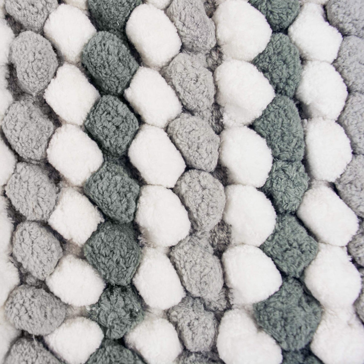 DII Ultra Soft Chenille Bath Mat, Chunky Popcorn Bath Rug, 21x34", Gray Stripe