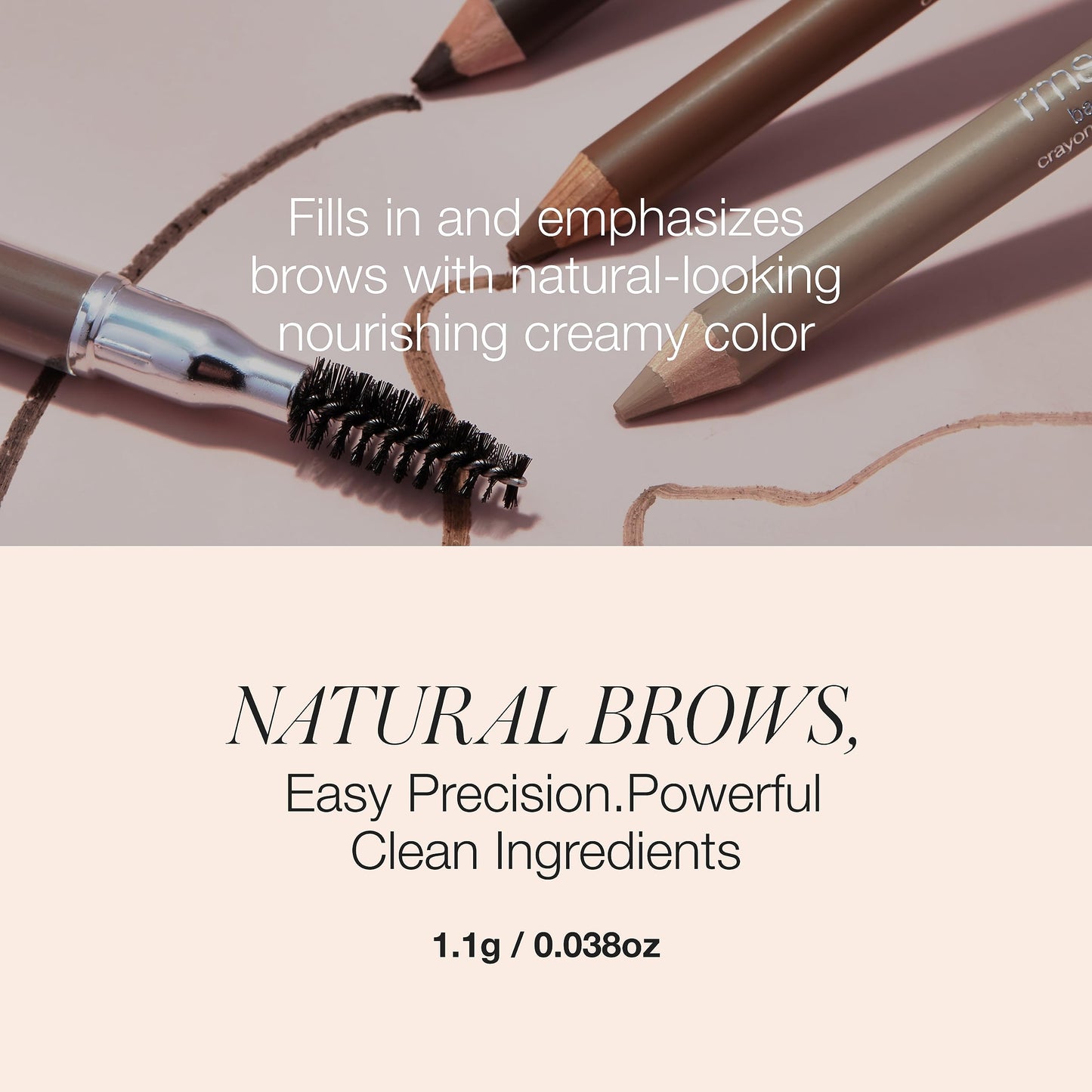 RMS Beauty Back2Brow Pencil Waterproof Smudge-Resistant Buildable Brow Color with Fine Tip for Natural Hair-Like Strokes, Nourishing, 0.3g Beauty & Personal Care RMS Beauty