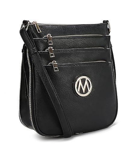 MKF Crossbody Bag for Women - PU Leather Expandable Messenger Purse - Designer Pocketbook Handbag Shoulder Strap