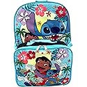 Disney Stitch 16 Inch School Backpack With Removable Lunch Box Set (Lilo & Stitch)