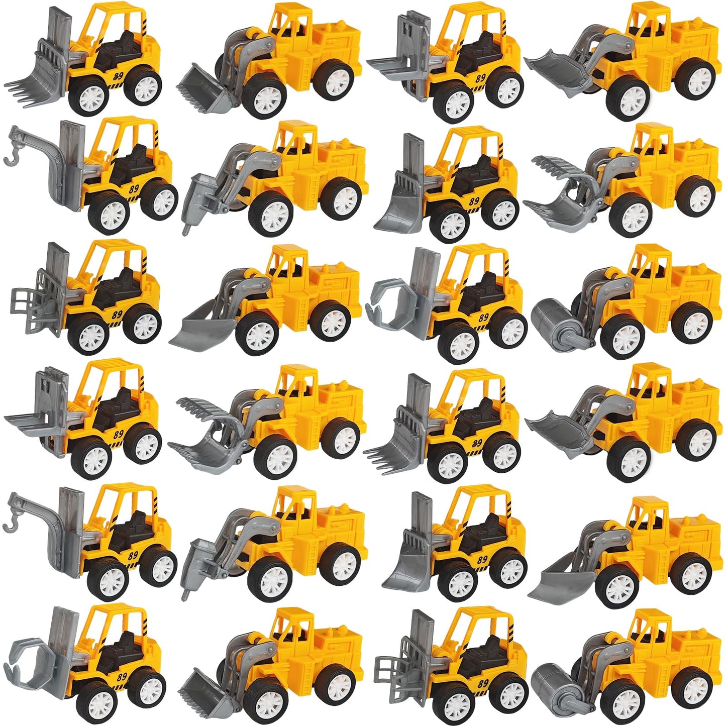 OJYUDD 24 Pcs Mini Construction Vehicles,Pull Back Engineering Vehicles,Play Figure Vehicles Toys for Birthday Party Favors,Gifts,Rewards
