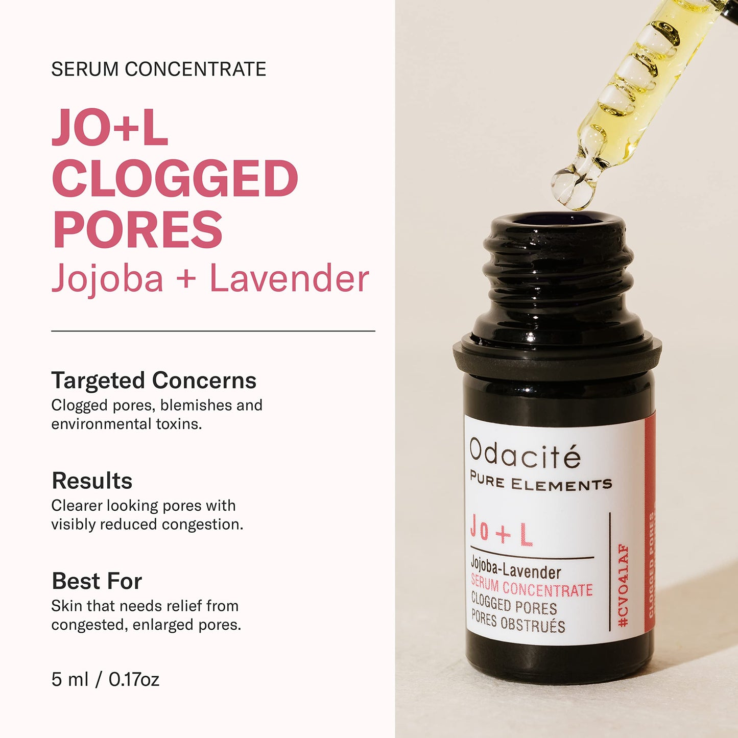 Odacité Acne Serum Concentrate for Face, Pore Cleanser Facial Oil for Skincare with Jojoba + Lavender - Clogged Pores Facial Serum Concentrate