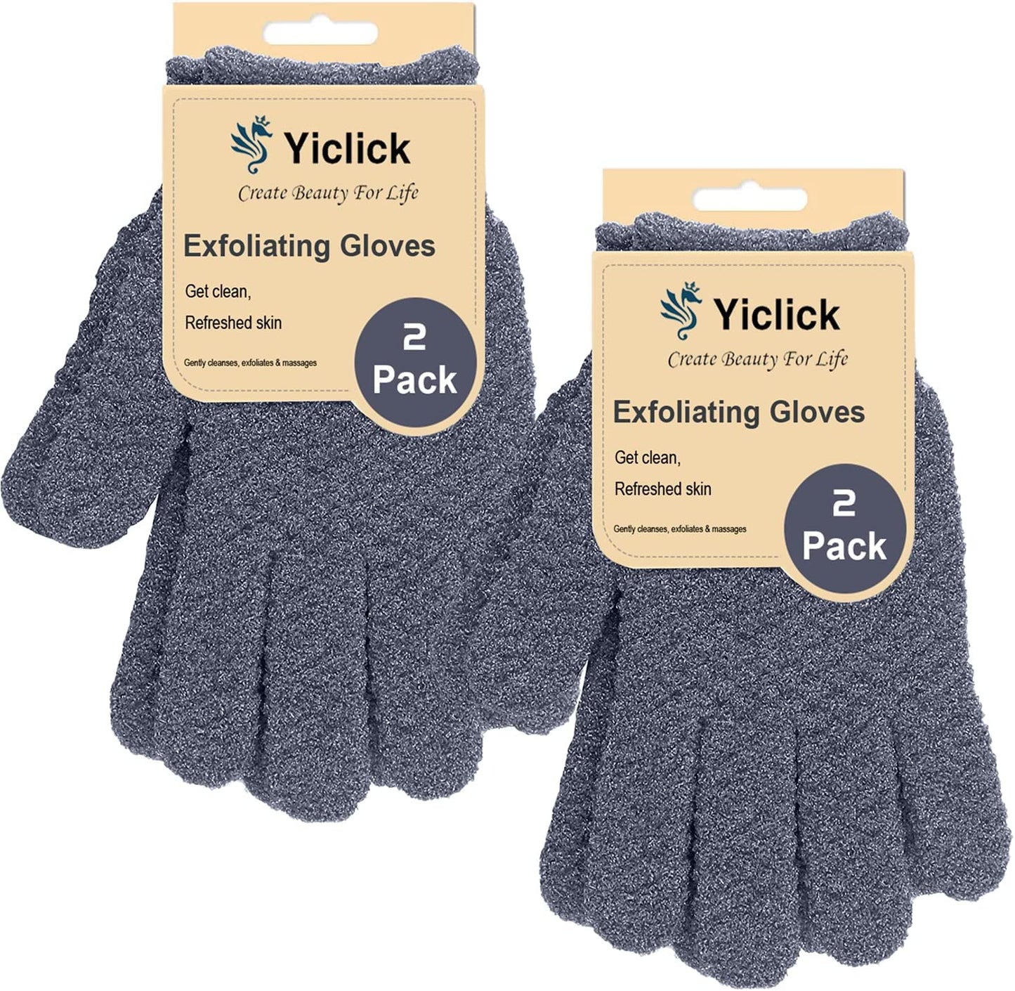 Yiclick Heavy Exfoliating Gloves 4Pcs, Exfoliating Mitt, Body Scrubber for Bath Shower Exfoliation, Body Scrub Exfoliator for Dead Skin Remover Beauty and Personal Care Yiclick Default Title