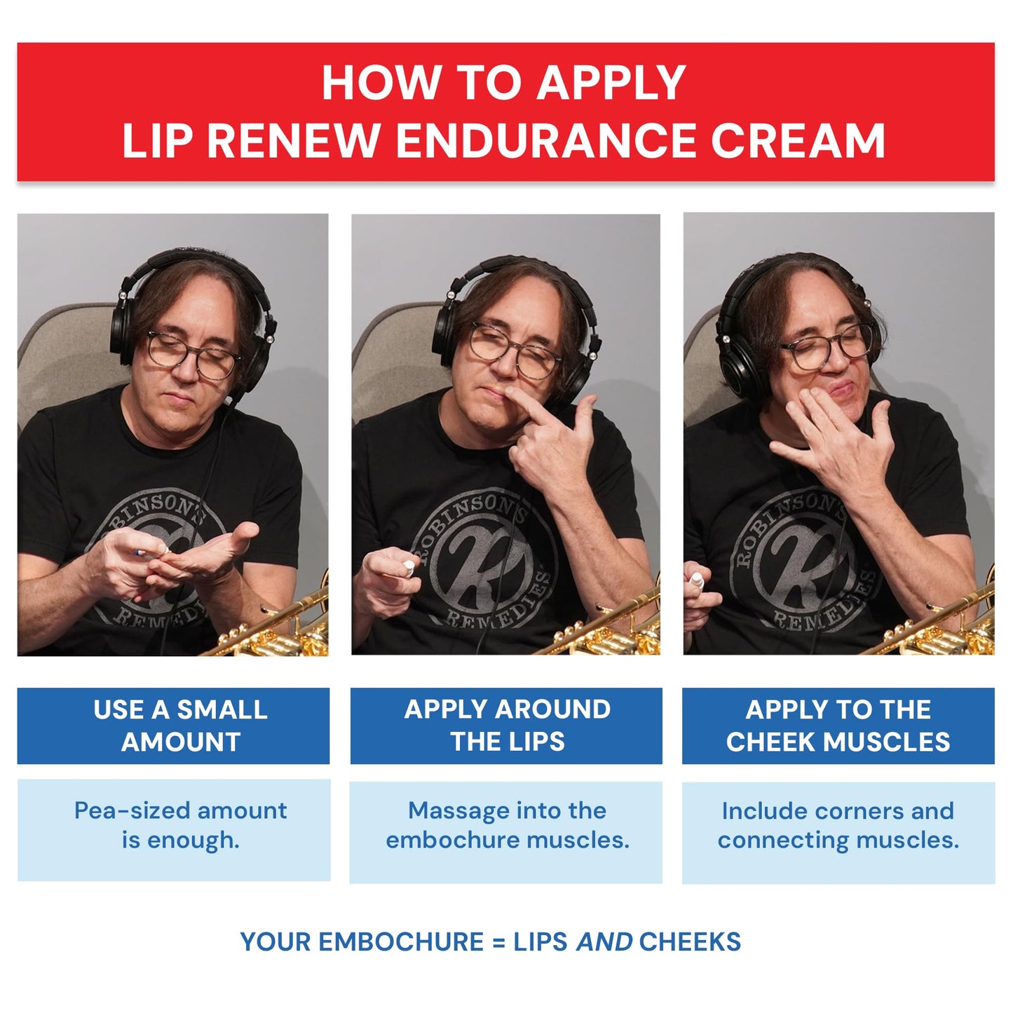 Robinson's Remedies Lip Renew Endurance Cream for Wind Musicians (15ml cosmetic tip airless bottle) Beauty and Personal Care Robinson's Remedies