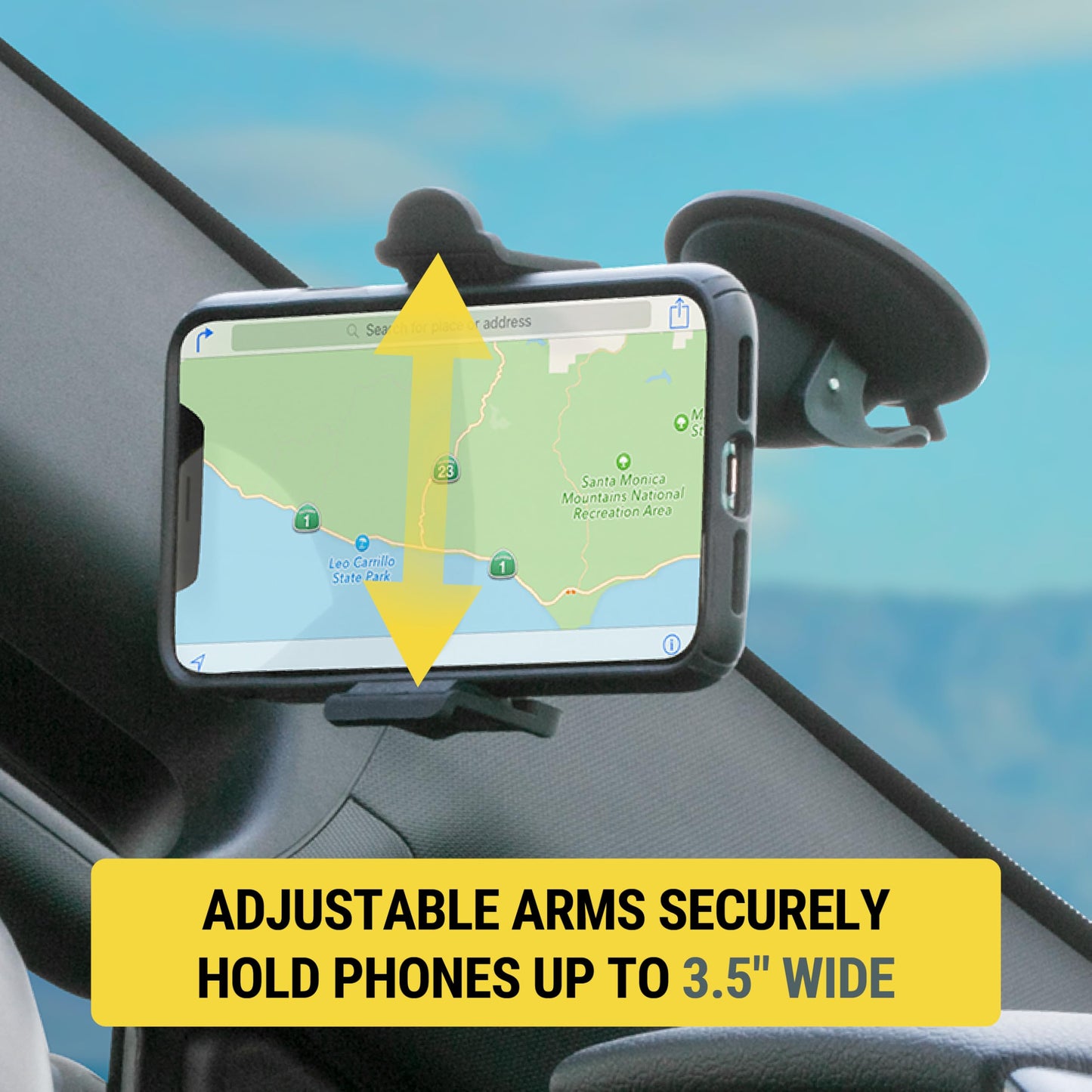 Scosche HDVM Universal 3-in-1 Vent/Windshield/Dashboard Cell Phone Holder Car Mount, Suction Cup Phone Mount with Vent Clip, Compatible with iPhone…