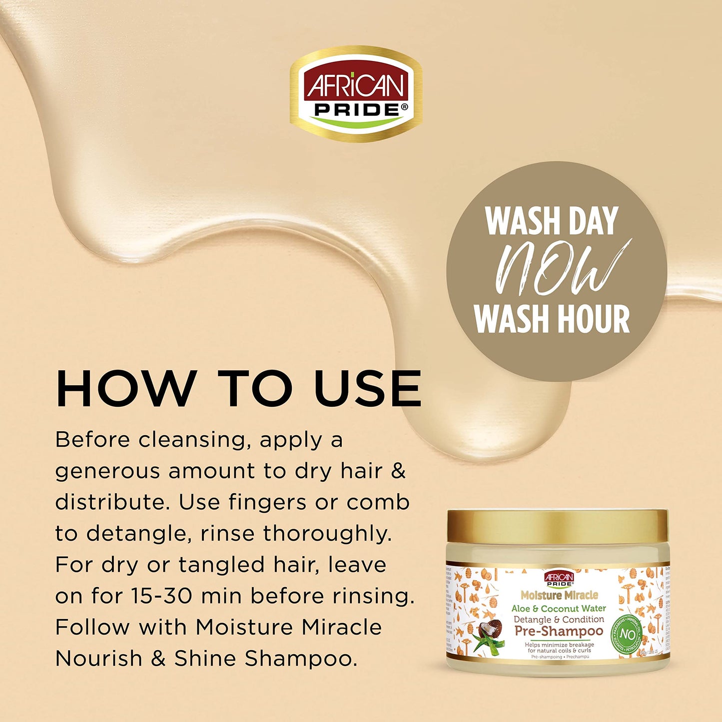 African Pride Moisture Miracle - For Natural Coils & Curls, Nourishes & Shines, Sulfate Free, Color Safe (16 Oz (3-in-1 Set))