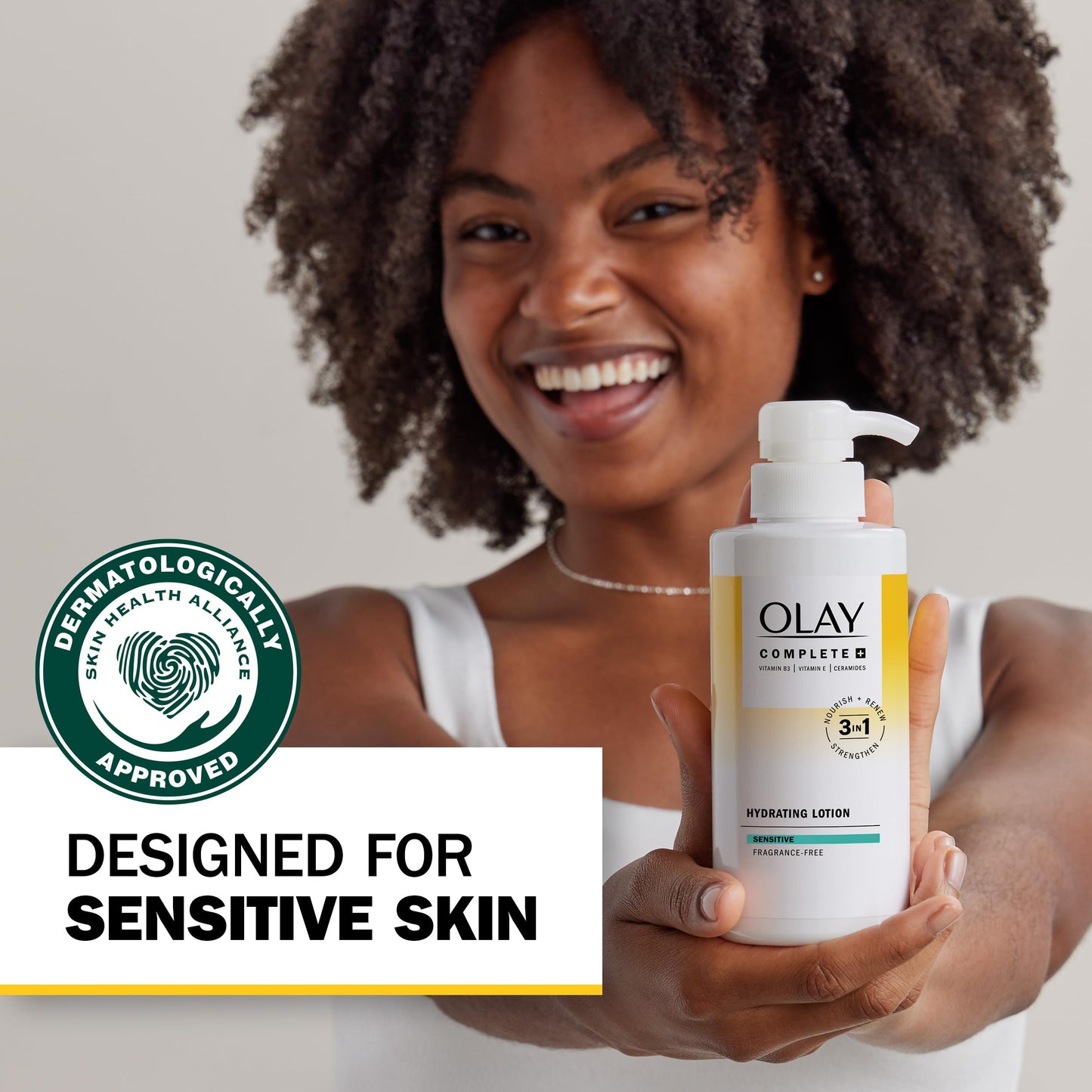 Olay Complete+ Hydrating Lotion Fragrance-Free, 10.1 FL OZ, 3-in-1 Nourishing Face Moisturizer for All Skin Types with Vitamin B3, Vitamin E,