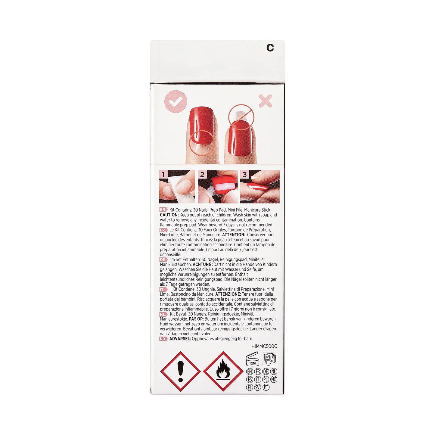 KISS imPRESS Limited Edition Halloween Press-On Nails, Glow-In-The-Dark, PureFit Technology, ‘Bone appetit’, with Prep Pad, Mini File, Cuticle Stick Beauty & Personal Care KISS