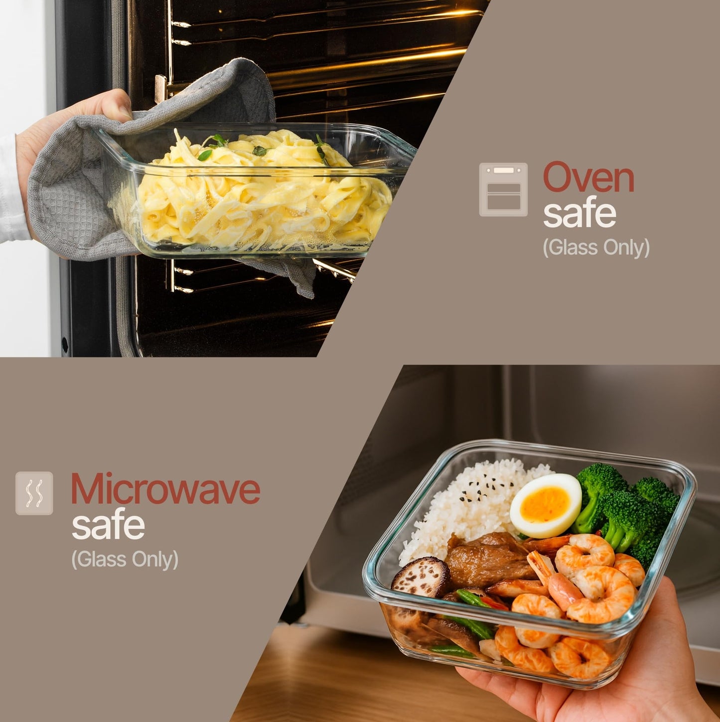 Bakken Borosilicate Glass Food Storage Containers with Lids 16 Pieces, BPA-Free Stackable Lunch & Leftover Containers, Microwave, Freezer…