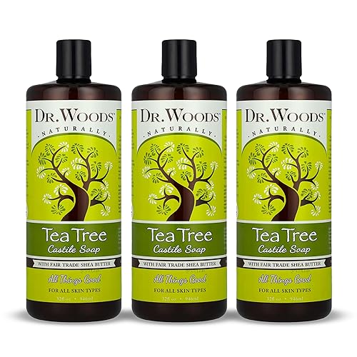 Dr. Woods Tea Tree Liquid Castile Soap - Castile Soap with Pure Tea Tree Oil, Body Wash for Men and Women, Organic Shea Butter, Natural Cleaner