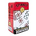 Front Porch Classics, Spinner Colored Dot Dominoes Set, On-The-Go Travel Storage Tin 2 to 8 Players Ages 8 to 99
