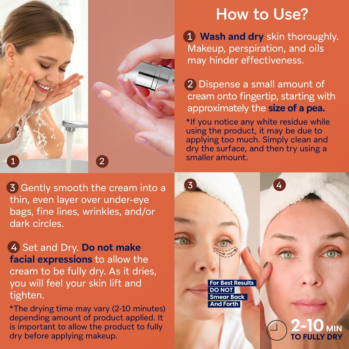 TEREZ & HONOR Anti-Aging Rapid Reduction Under-Eye Cream, Visibly and Instantly Reduces Wrinkles, Dark Circles and Eye Bags in 120 Seconds, Hydrates