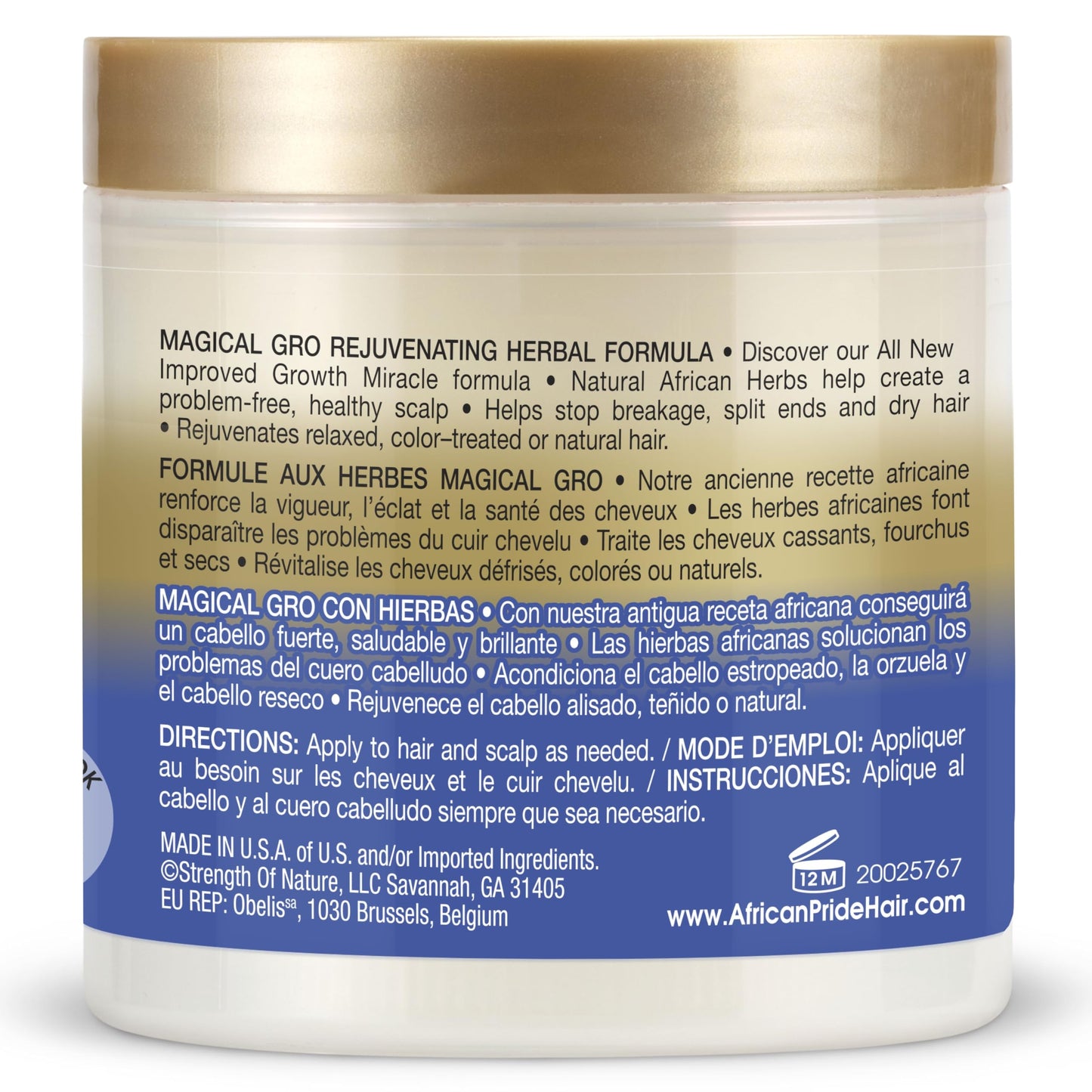 African Pride Magical Gro Rejuvenating Herbal Formula Strengthens & Shines 5.3 Oz.