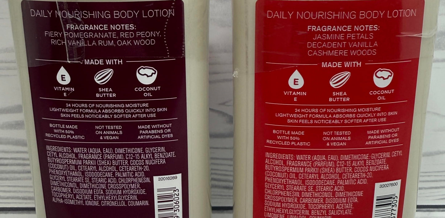 Bath & Body Works Forever Red + Forever Red Vanilla Rum Body Lotion Set of 2 - Warm Fruity Vanilla Gift Set