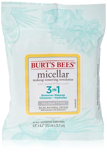 Burt's Bees Micellar Makeup Removing Towelettes - Coconut and Lotus Water 10 Pc, 10 Count
