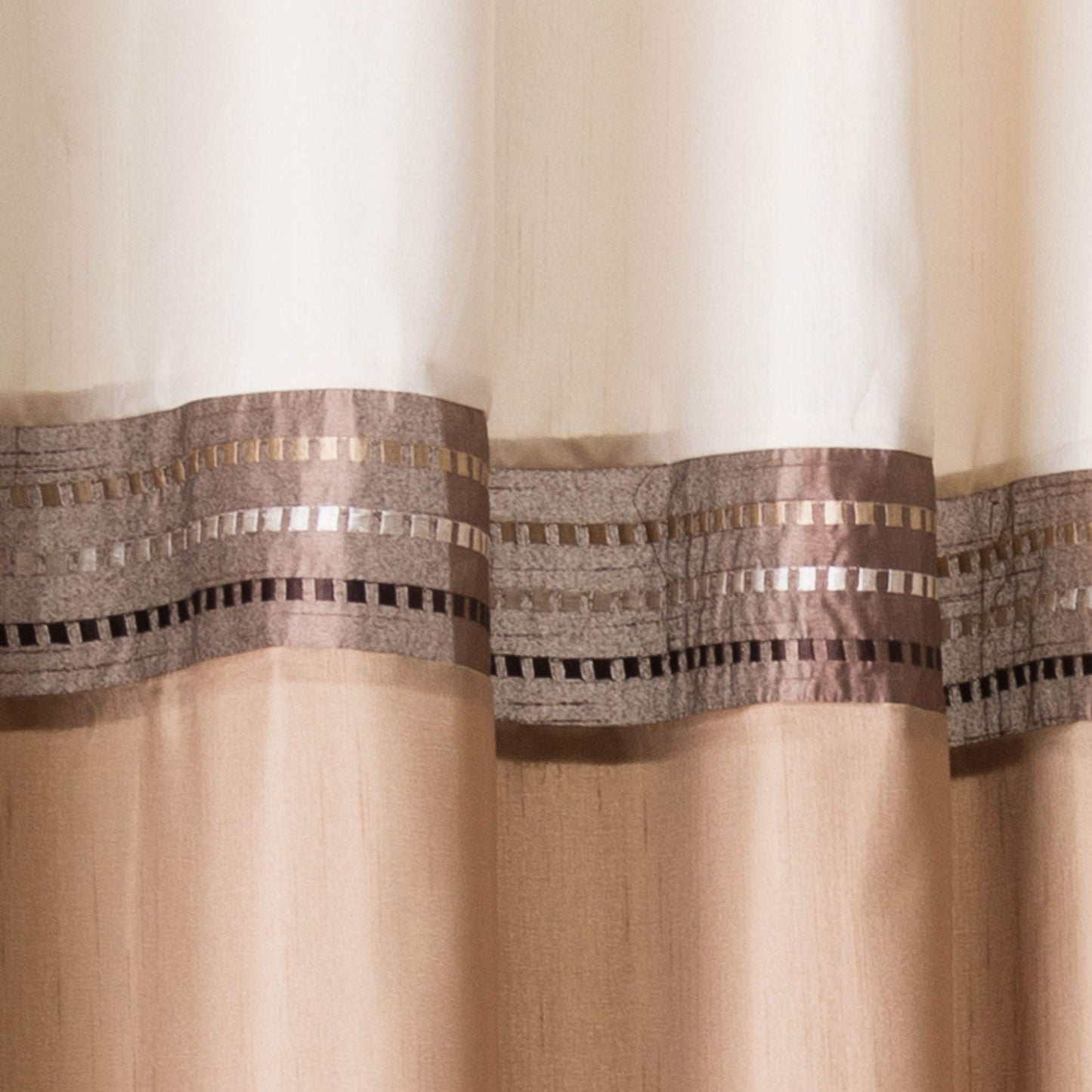 Lush Decor Terra Shower Curtain Single 72" W x 72" L Beige & Ivory - Fabric Shower Curtains for Bathroom - Neutral Bathroom Curtain - Modern Glam…