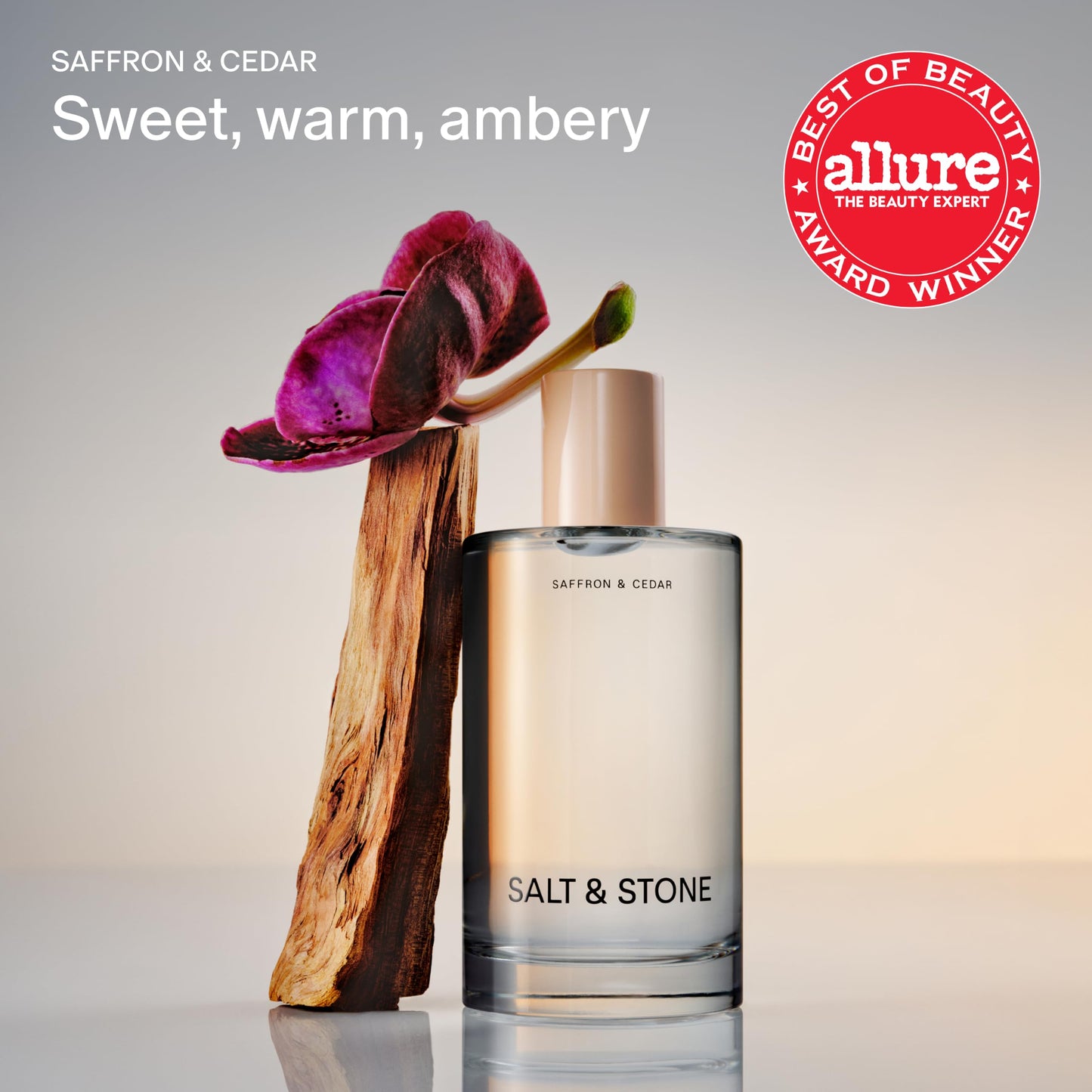 Salt & Stone Body Mist | Saffron & Cedar | Skincare Infused Hair & Body Spray for Women and Men | Hydrating Fragrance with Glycerin and Red Algae | Beauty and Personal Care Salt & Stone