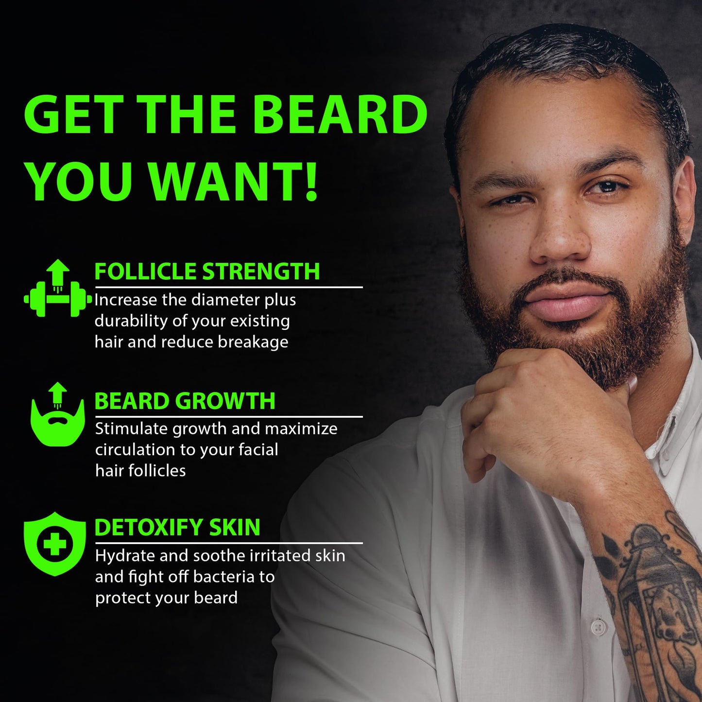 Biotin Beard Balm for Men – 2X Thickening Mustache & Beard Wax with Castor Oil & Meadowfoam, Hydrating Growth Balm & Leave-In Conditioner