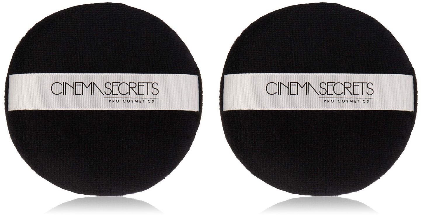 Cinema Secrets Deluxe Powder Puff With Strap, Black, 2 Count