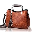 rofozzi Small Vegan Leather Purse for Women, Top Handle Purse, Women’s Shoulder Handbags, Leather Satchel Bag