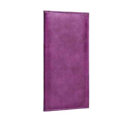 Lli Cufite Leather Checkbook Cover For Top & Side Tear Registers Duplicate Checks With Plastic Insert Flap Card Holder Pen Hoop Slim Wallet Men Women