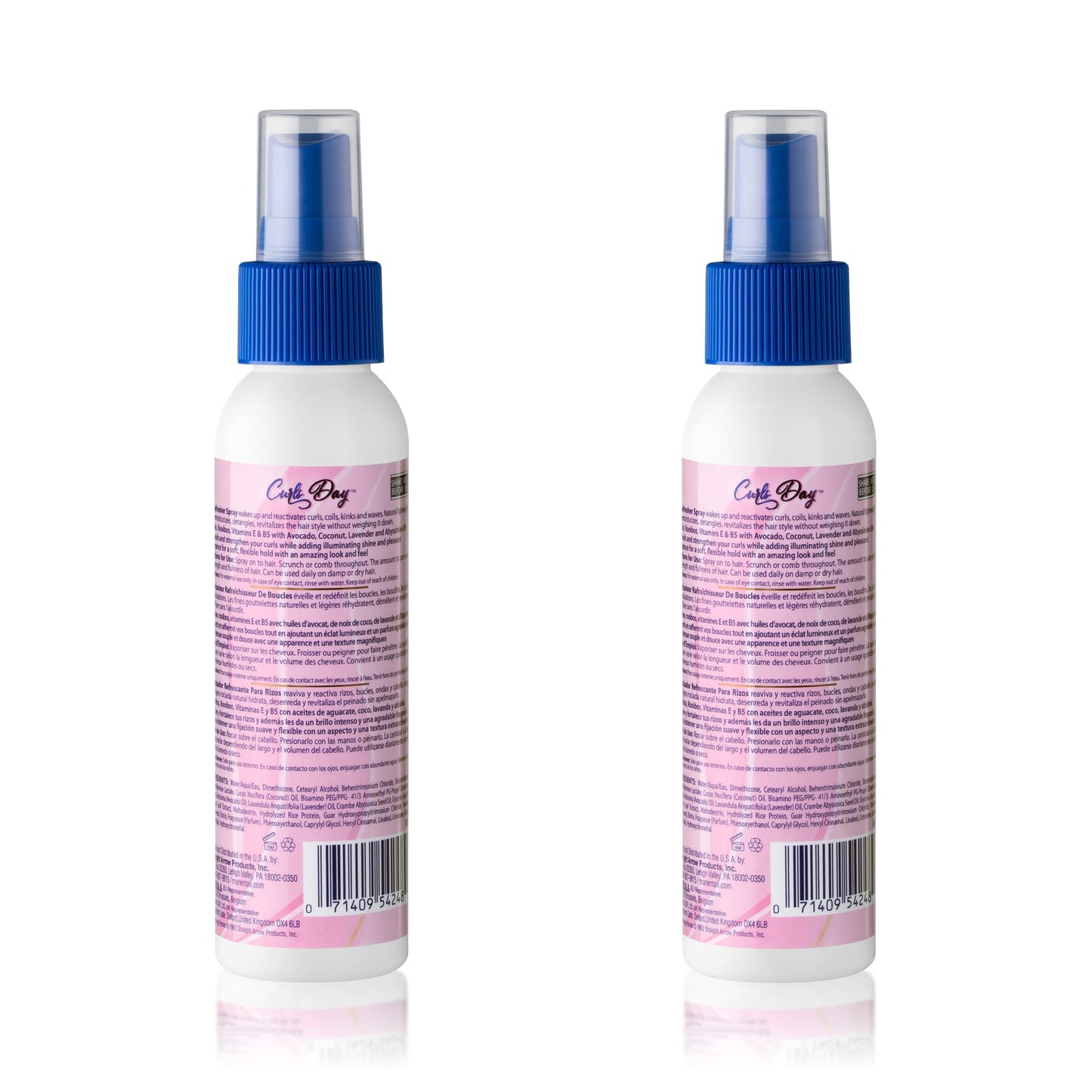 Mane 'n Tail Curls Day Curl Refresher Spray (2 Pack) - 3.4 Oz Each, Lightweight Mist to Revitalize, Detangle & Reactivate Curls, Coils, & Waves