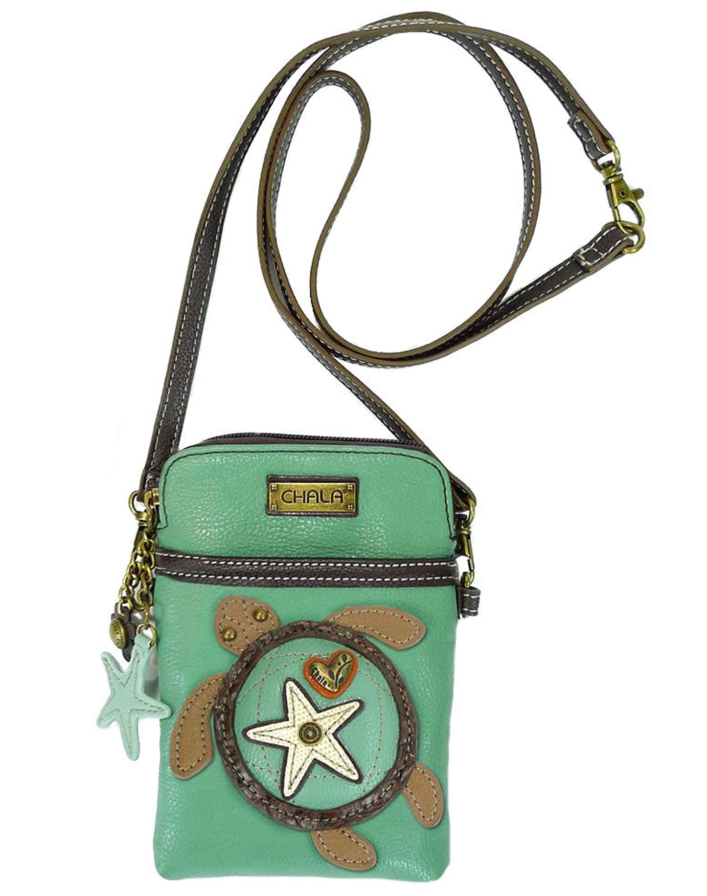 Chala Sea Turtle Cellphone Crossbody Handbag - Convertible Strap