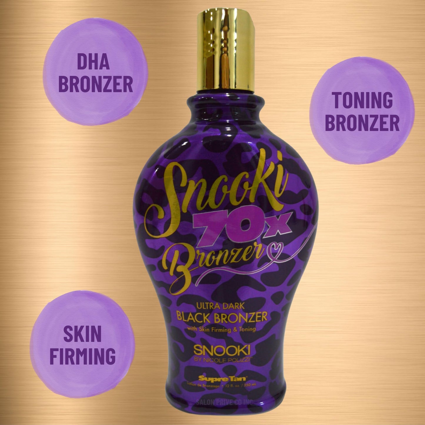 Supre Snooki Ultra Dark 70X Black Bronzer Tanning Lotion 12 ounces, Black Walnut, Henna and DHA with Aloe Vera. Paraben and Gluten Free