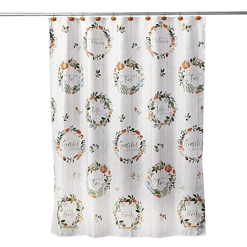 SKL Home Fall Nature's Harvest Shower Curtain, Multicolored 70.00" x 72.00"