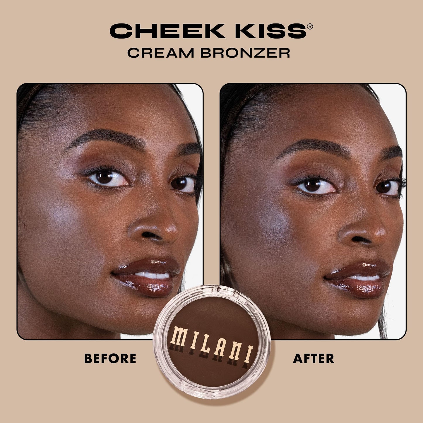 Milani Cheek Kiss Cream Bronzer, 140 - Mocha Moment, Vegan & Cruelty-Free, Made in Korea, Lightweight Glow, Soft Matte Finish