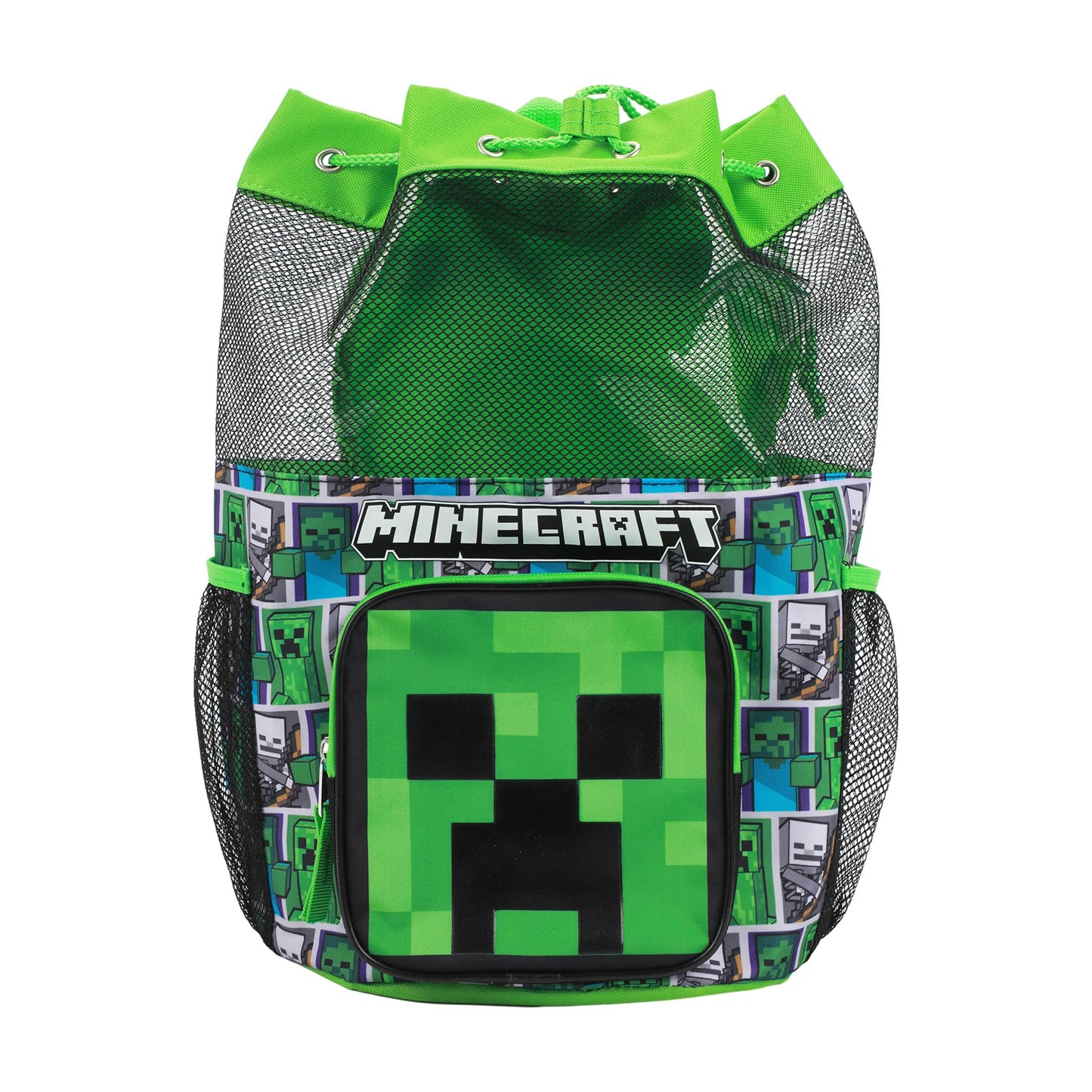 Minecraft Creeper 3-Piece Green Swim Beach Backpack Set