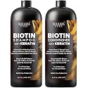 Biotin Shampoo and Conditioner Set with Keratin - Sulfate-Free Advanced Anti-Thinning, Hair Growth Shampoo and Conditioner Combo Repair Formula