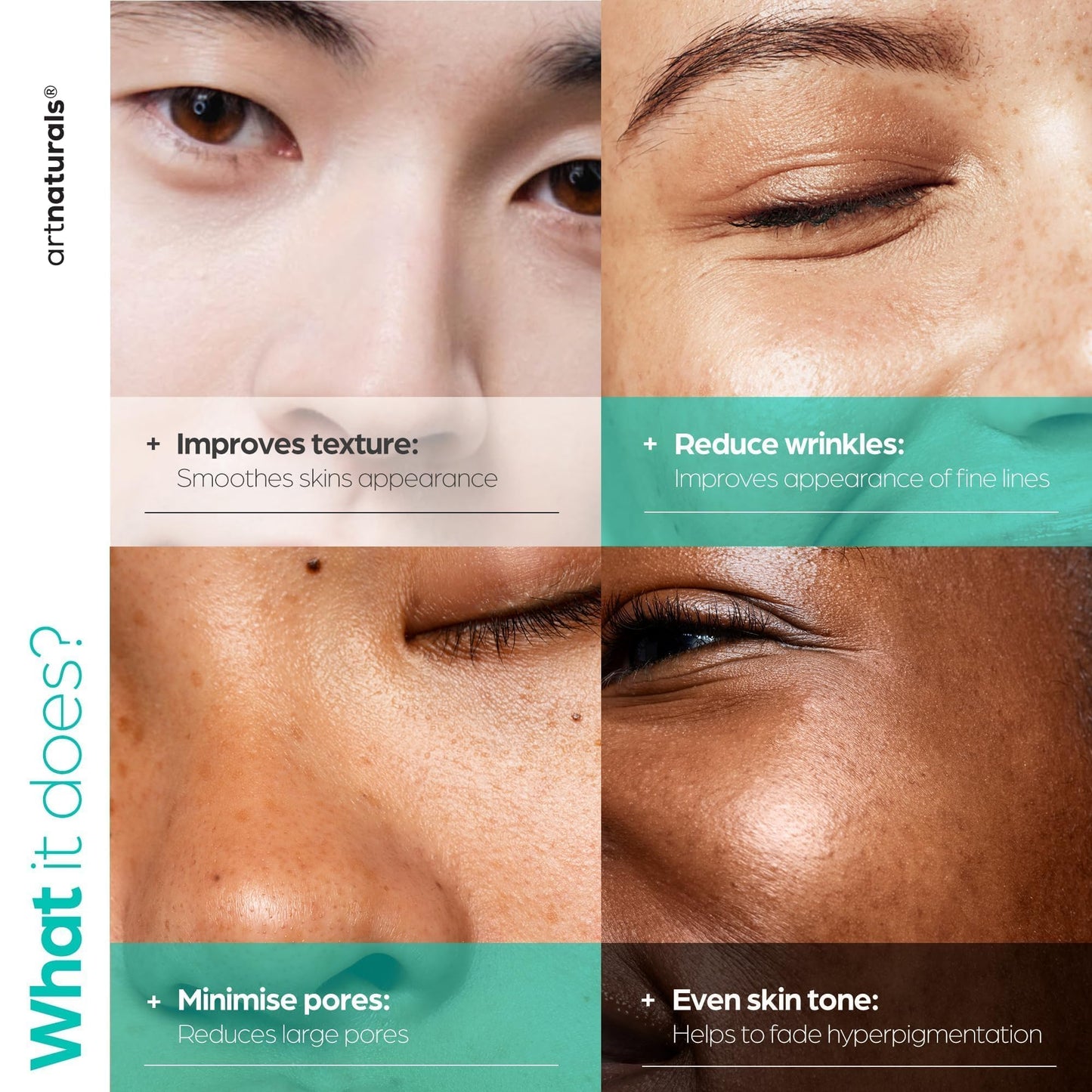 Artnaturals Niacinamide Face Serum, 10% Active Niacinamide with 1% Zinc PCA & Vitamin B3 - Hyaluronic Acid, Pore Reducer, Mineral Blemish Protection