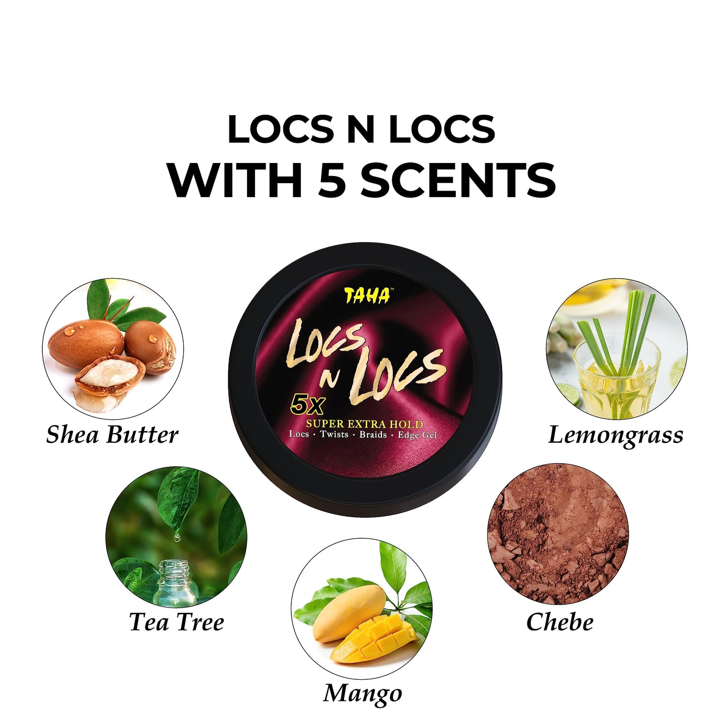 Taha Locs & Locs Gel - 5X Super Extra Hold, Natural & Non-Damaging for Locs, Braids, Twists - 16 Oz (Original(Shea Butter), 1 Pound(Pack of 1))